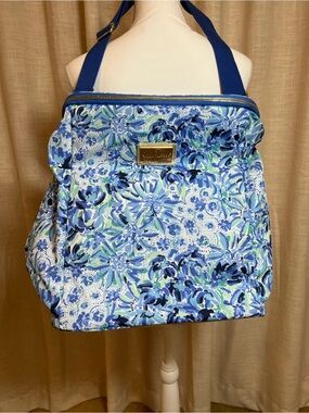 Lilly Pulitzer Blue Floral Cooler Tote Bag
